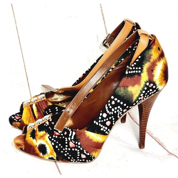 BCB Girls Studded Felt Multicolored High Heel 8B/38 Woman Shoe - Picture 16 of 16